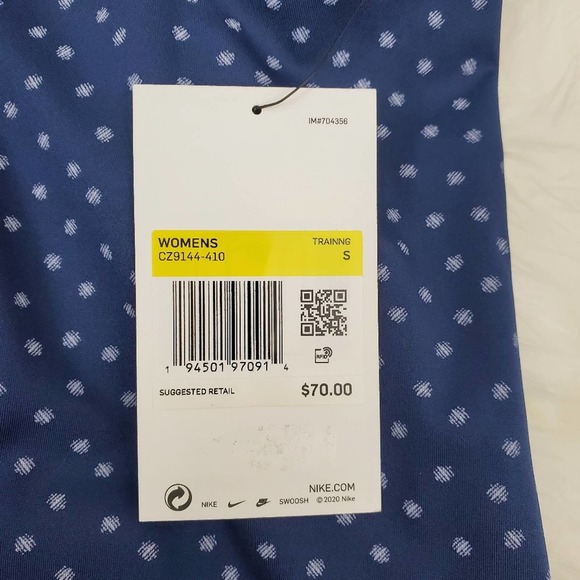 Nike Women's Small Blue Yoga Dots Twist Waist 7/8 Capri Leggings - Picture 6 of 10